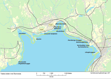 Karta över Västra leden.